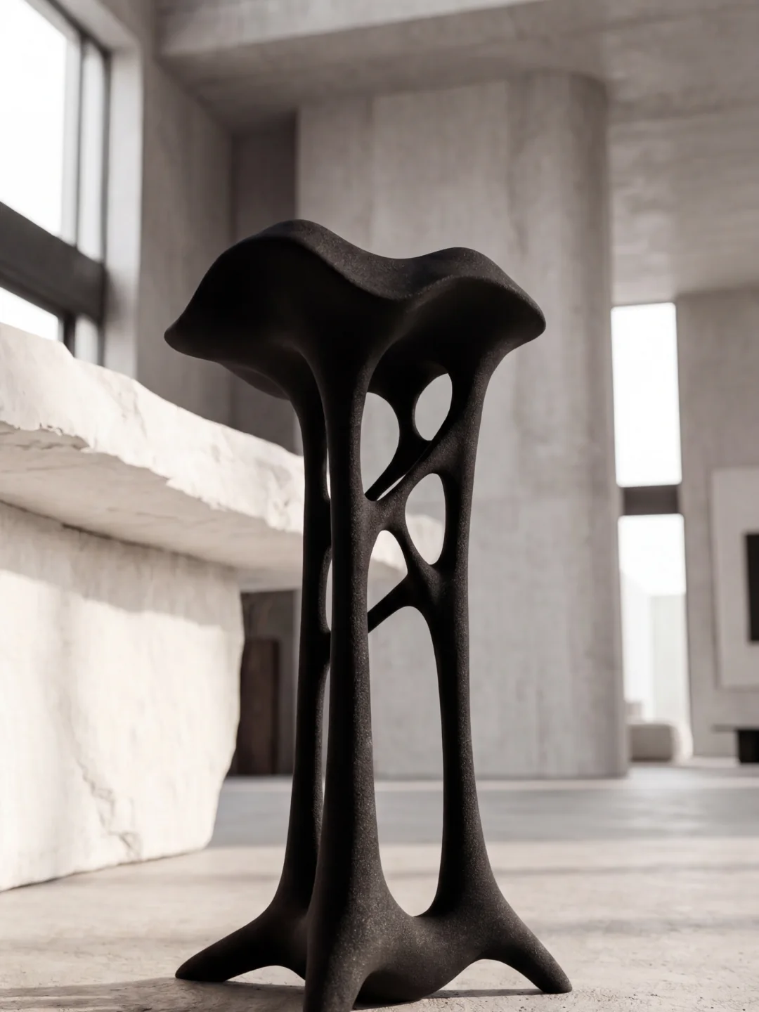 Canopy Pedestal, quartz sand, by Rollo Studio, view 6