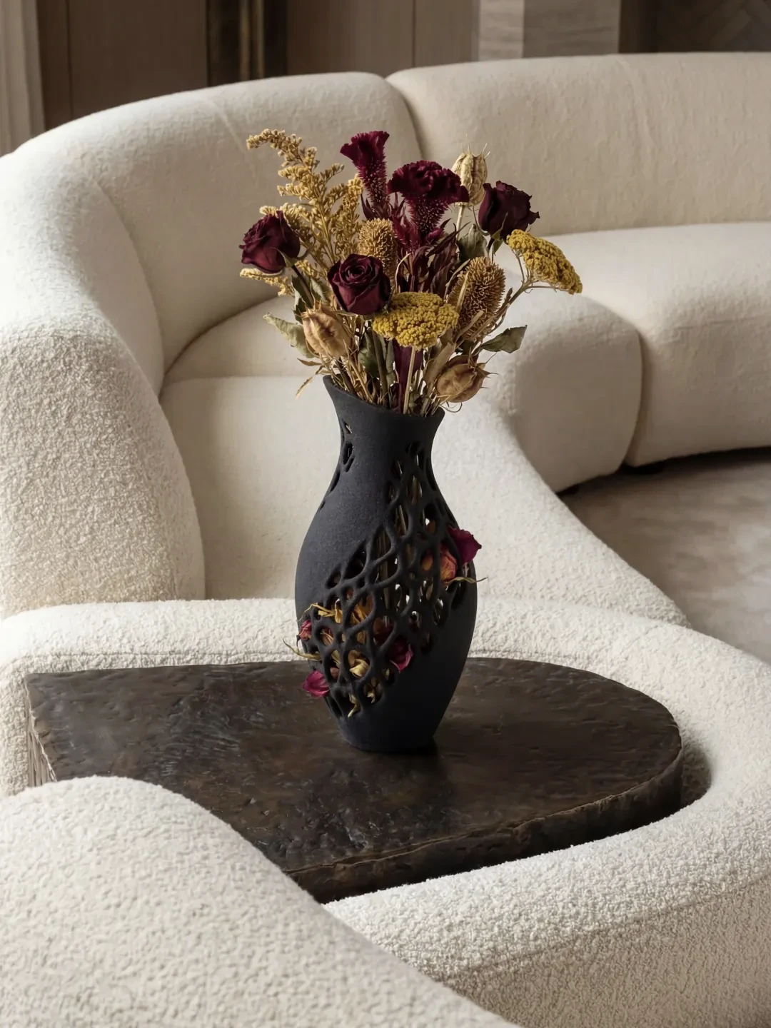 Erode Vessel V1 Vase, quartz sand, by Rollo Studio, view 6