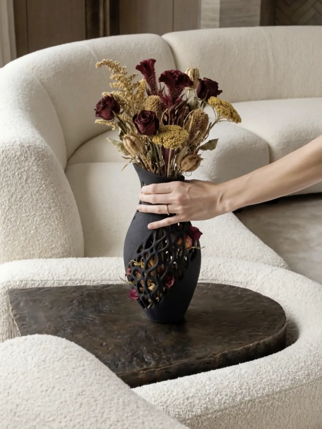 Erode Vessel V1 Vase, quartz sand, by Rollo Studio, view 10