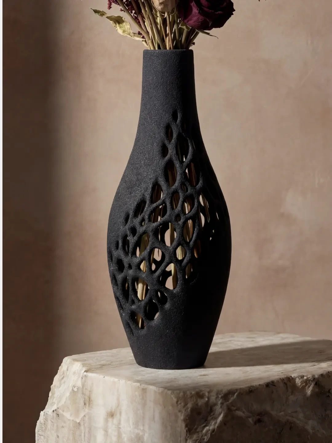 Erode Vessel V2 Vase, quartz sand, by Rollo Studio, view 7