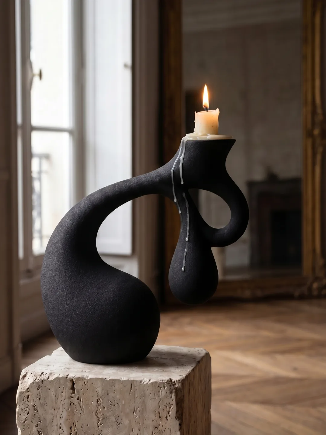 Lull Candleholder, quartz sand, by Rollo Studio, view 4