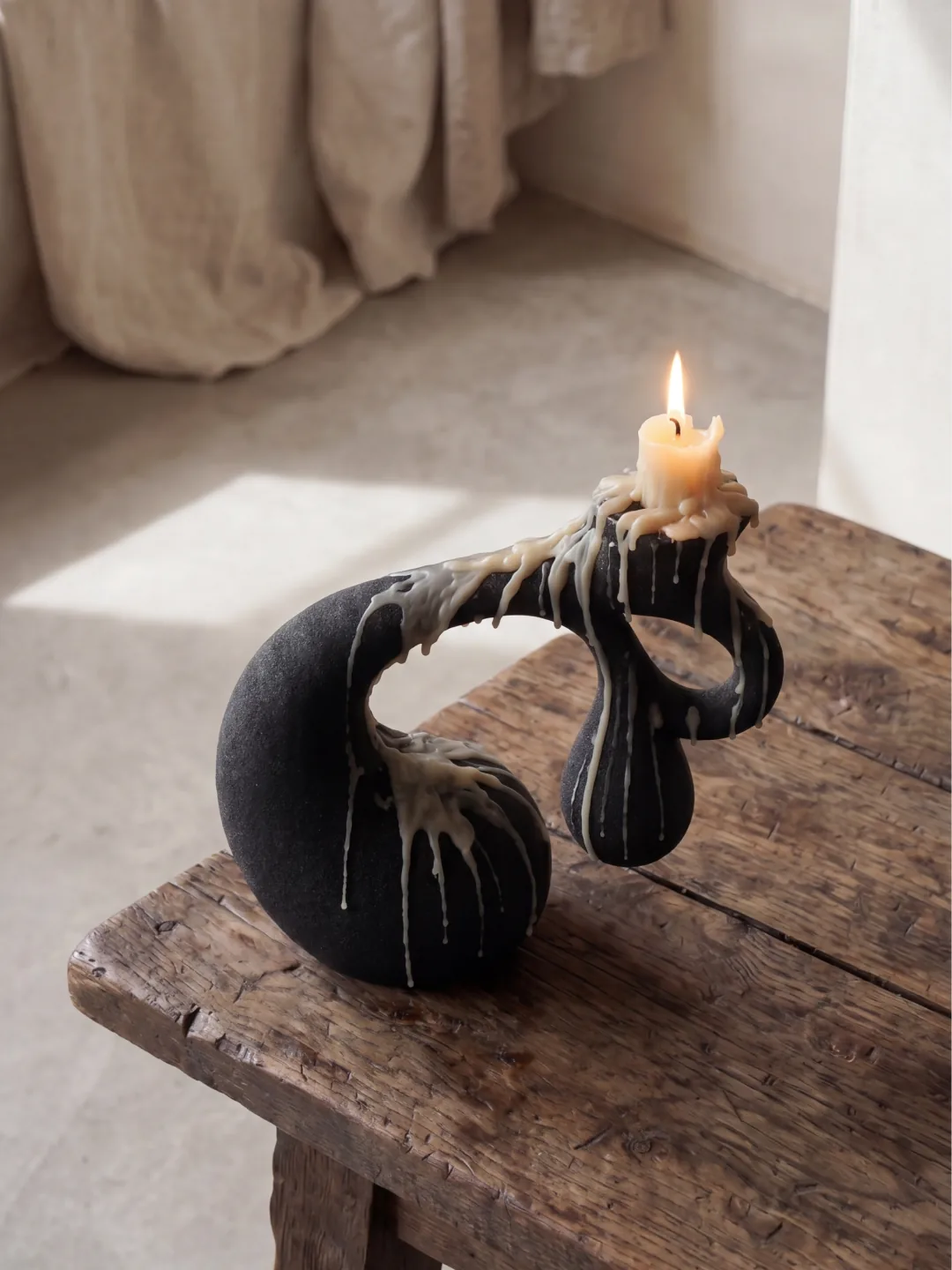 Lull Candleholder, quartz sand, by Rollo Studio, view 8