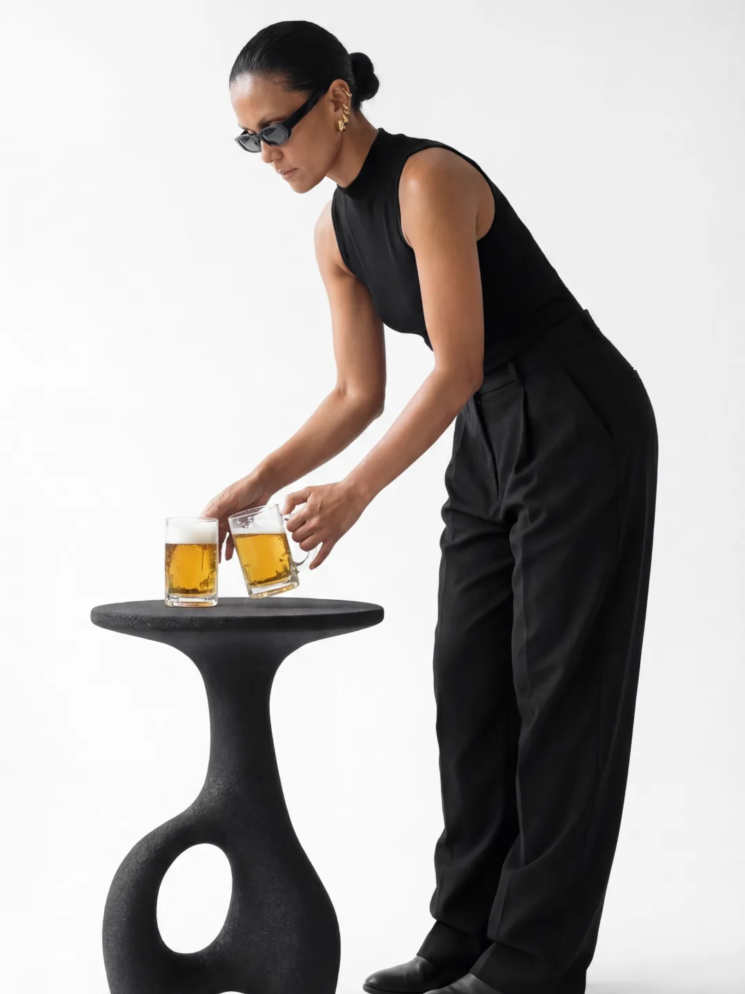 Vendi Side Table, quartz sand, by Rollo Studio, view 5