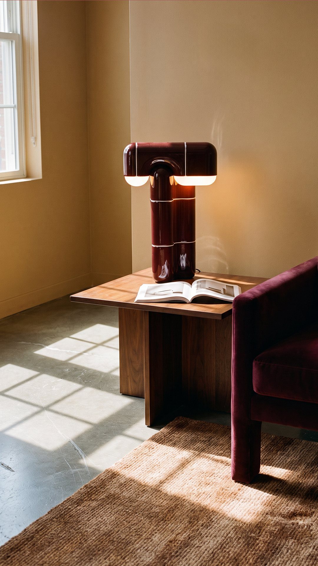 U·016 table lamp in Oxblood