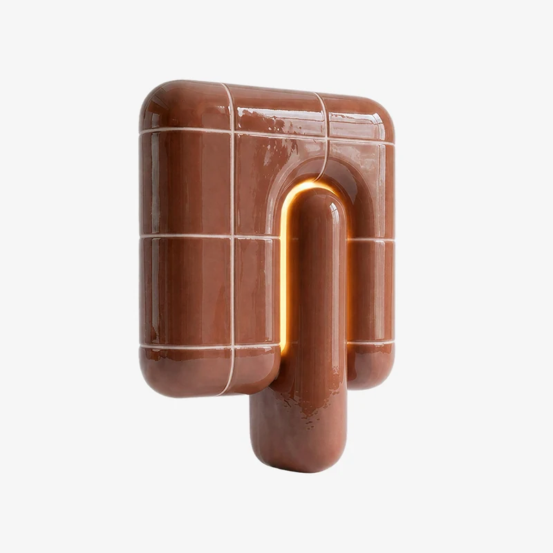 U·013 wall lamp in Oxide (RAL 030 50 40), glossy hand-finished, Rollo Studio