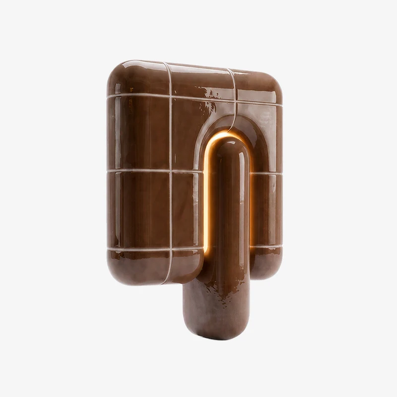 U·013 wall lamp in Umber (RAL 050 40 30), glossy hand-finished, Rollo Studio