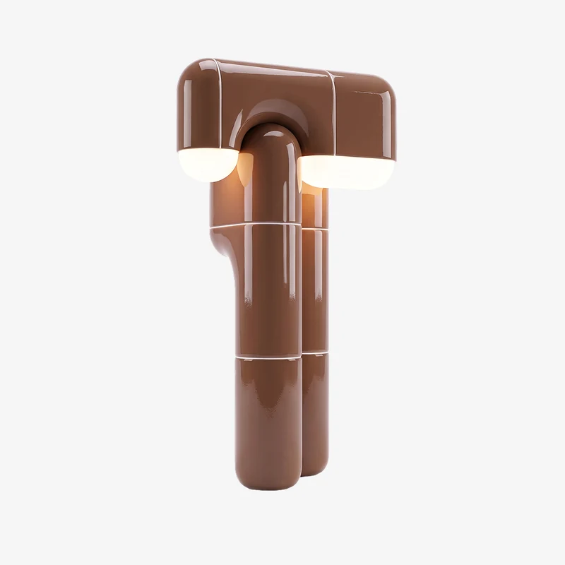 U·016 table lamp in Umber (RAL 050 40 30), glossy hand-finished, Rollo Studio