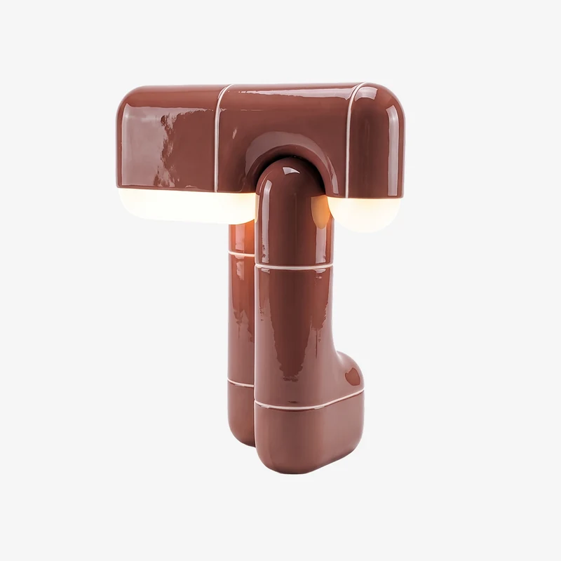 U·018 table lamp in Oxide (RAL 030 50 40), glossy hand-finished, Rollo Studio