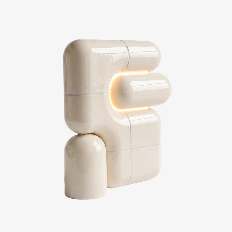 U·021 ambient lamp in Cream (RAL 9001), glossy hand-finished, Rollo Studio