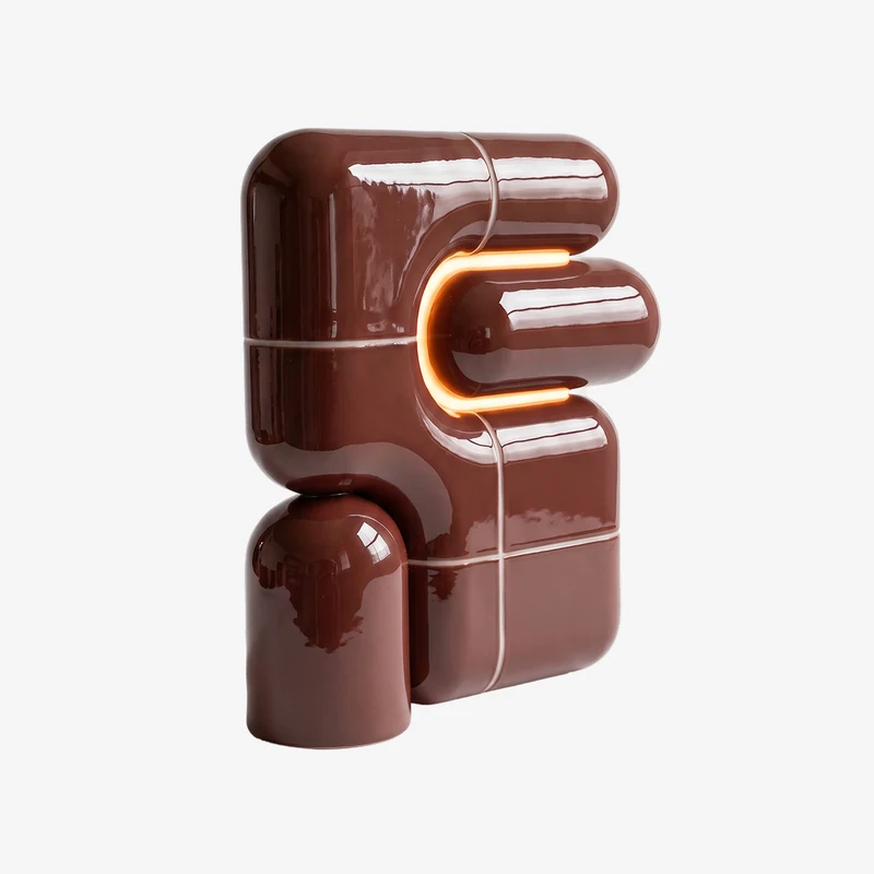 U·021 ambient lamp in Garnet (RAL 030 40 30), glossy hand-finished, Rollo Studio