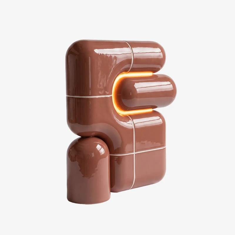 U·021 ambient lamp in Oxide (RAL 030 50 40), glossy hand-finished, Rollo Studio