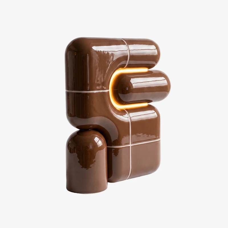 U·021 ambient lamp in Umber (RAL 050 40 30), glossy hand-finished, Rollo Studio