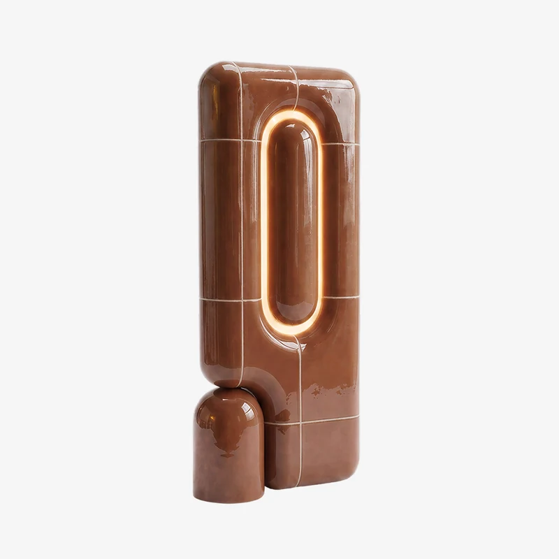 U·037 ambient lamp in Brick (RAL 050 50 40), glossy hand-finished, Rollo Studio