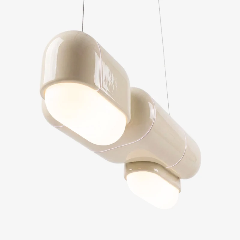 U·039 pendant in Cream (RAL 9001), glossy hand-finished, Rollo Studio