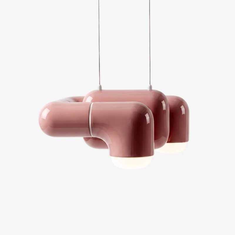 U·048 pendant in Blush (RAL 030 70 30), glossy hand-finished, Rollo Studio